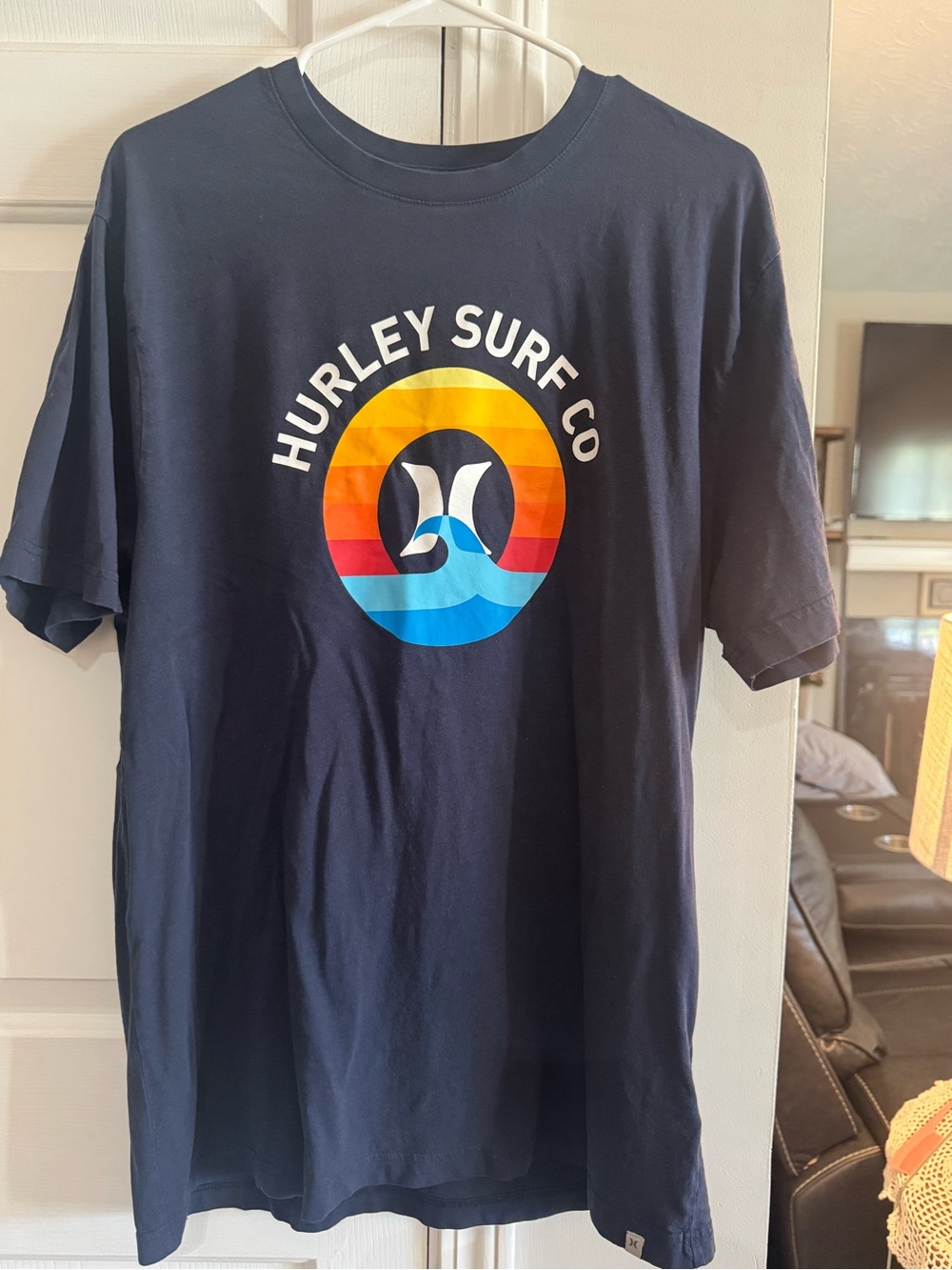 Hurley Navy Short-Sleeve Tee with Sunset Surf Logo
